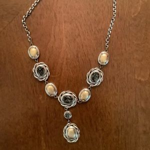 Brighton chain link, grey rhinestone and muted gold medallions